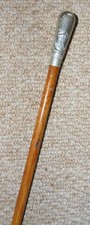 Vintage British Military Swagger Stick - Silver Top Durham Light Infantry Crest