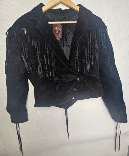 Schwarze wildleder fransen - wildleder,
