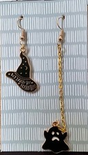 Handgemachte Geist und Hexenhut goldfarbene Ohrhänger Ohrring Paar Modeschmuck