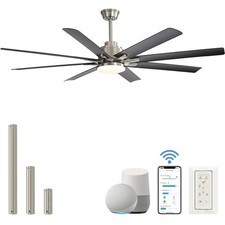 Smart Deckenventilator 168cm mit Licht, App-Fernbedienung für Alexa & Google