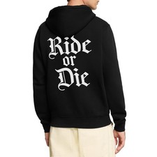 Ride Or Die Motorrad Club Biker Rock Geschenk Unisex Premium Bio Zip Hoodie