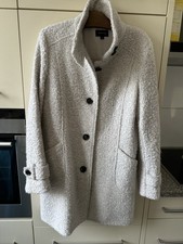 Comma Mantel Boucle Damen Hellgrau Mit Knöpfe Gr. 42 Damen NEU