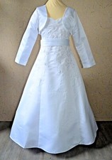 Kleid + Bolero-Jacke 128-134 Kommunionkleid Taufkleid Bolero neu 1