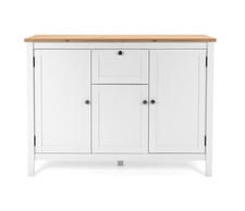 Kommode Sideboard Anrichte Landhausstil Highboard weiß Eiche Bergen 120 cm