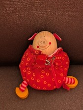 Sparschwein, Spardose von Haba aus Holz und Stoff mit Schloss und 1 Schlüssel