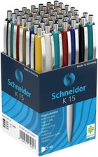 50x Schneider K15 Kugelschreiber - Blaue Schreibfarbe -sortierte Farben # 3080