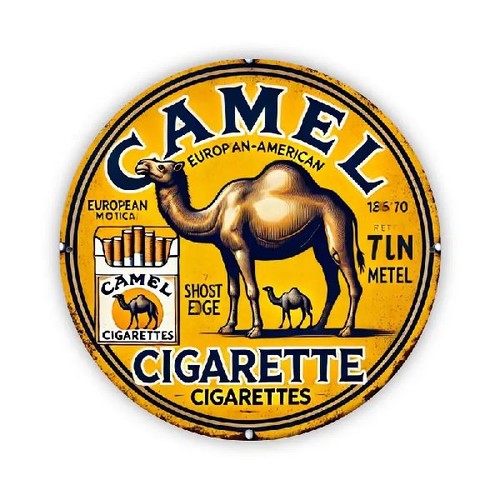 Blechschild rund camel - blechschild,