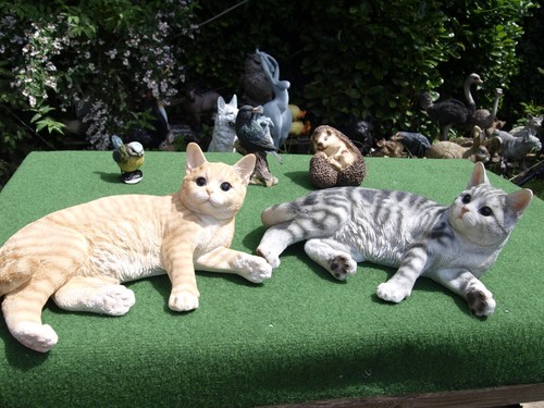 Katze deko figur grau - katze, oder
