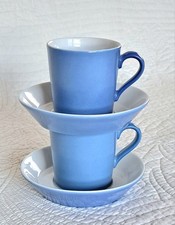 Arzberg Tric 2x Espressotasse mit Untertassen Porzellan Blau neuwertig 
