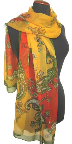 Seidenschal mit paisley muster - seidenschal,