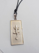 Eidechse: Silber Anhänger 925 - Anhänger Mit Halsbandleguan - Gecko -