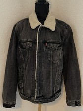 Levi's Sherpa Denim Jacket Gr. S  16365 Trucker Schwarzgrau Top Zustand