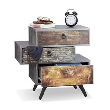 Vintage kommode Beistellschrank im Shabby Chic Modernes Sideboard grau MDF