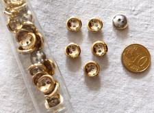 Konvolut Knöpfe in Knopfröhrchen, 2 Loch, 11 mm, goldfarben, N E U - KR001