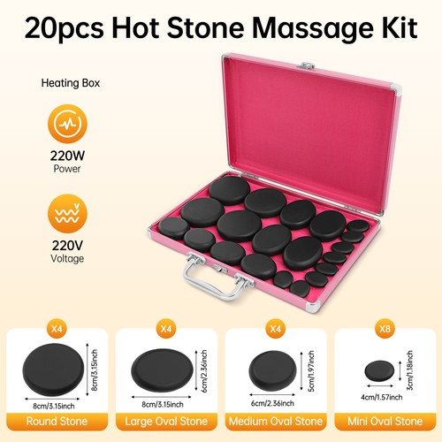 Hot stone massage set - stone,
