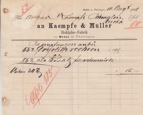 Oelze rechnung 1878 kaempfe - rechnung,