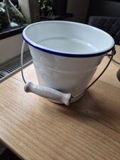 Emaille Minieimer in Weiss der