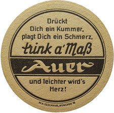 ALTER BIERDECKEL Auer-Bräu
