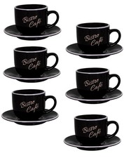 6er Set Schwarz Kaffeetassen