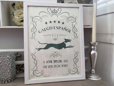 Windhund Galgo Espanol Kunstdruck Bild mit Rahmen Landhaus Aquarellpapier ART