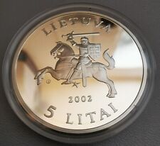 Litauen 5 Litai 2002 "Bedrohte Tierwelt - Schleiereule" Proof mit Zertifikat