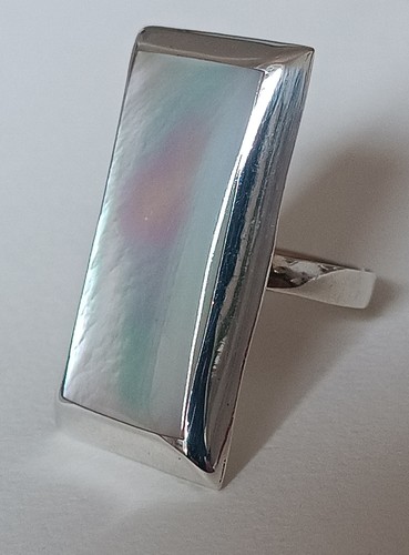 Ring silber perlmutt - ring, muschel