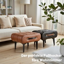 Fußhocker aus leder mit - pu-leder,