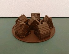 Silikon Backform rund Silikonbackform Winterdorf für 6 Häuser Pfefferkuchenhaus