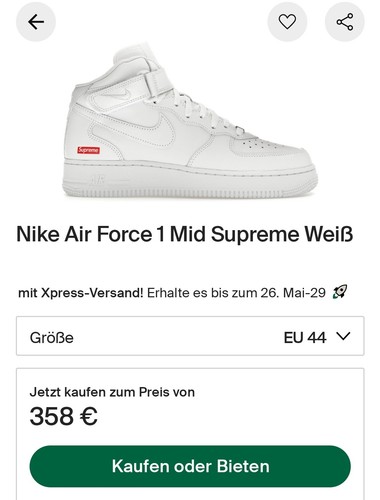Supreme nike air force mid - air, 1