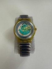 Vintage Swatch Swiss - Automatic - In Our Hands Earth Summit 92 -silber Flexband