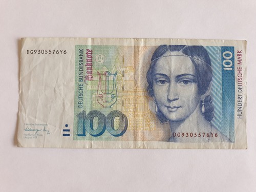 100 banknote deutsche - banknote, /