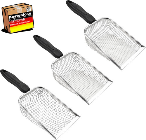 Edelstahl siebschaufel set - edelstahl,