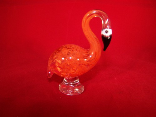 Glasfigur flamingo rosa - glasfigur, in