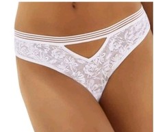 LASCANA String aus dezent transparenter Spitze in blumiger Optikweiß, 32/34