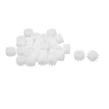 30Pcs 10 Zähne 1,95mm Lochdurchmesser Plastik Zahnrad Spielzeugauto Motorwelle