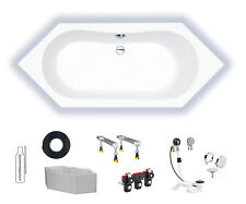 Badewanne Sechseckwanne Repabad Alicante/Alice 200x90x47 Mittelablauf 0000470