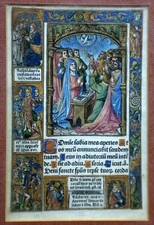 Stundenbuch Horae um 1500 Alt kolorierter Metallschnitt auf Pergament