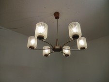 60er 70er-Kronleuchter Lampe  Teak ? Mid Century Style
