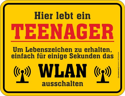 Deko magnet schild teenager - deko,