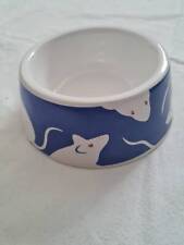 WASSER- FUTTERNAPF für Katzen blau mit Mäusen KERAMIK 