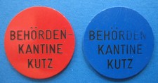 2 alte WERTMARKEN KÖLN Behördenkantine KUTZ 1950er Jahre 2 Werte Me. 16763.1-2