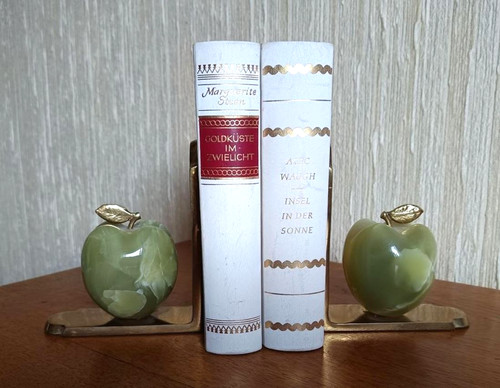 Buchstützen marmor äpfel - buchstützen,