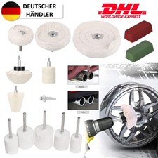 Polierscheibe Chrom-Alu Felgen Polierset für Bohrmaschine Polieraufsatz 14tlg