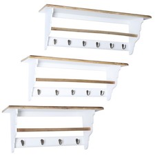 Wandgarderobe Weiß Ablage Holz Vintage Garderobe Landhausstil Kleiderhaken