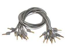 10x Meßleitung Multi-Contact mit MC Hohl-Bananen-Stecker 2mm, 45 cm, grau