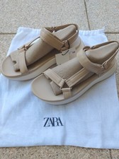 Zara Sportliche Sandalen Beige Plateau Platform 42