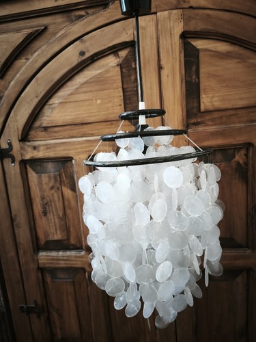 Vintage capiz muschellampe - vintage,