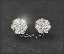 Diamant Ohrstecker mit 0,15ct Brillanten, Damen Ohrringe, 585 Gelbgold, Weißgold