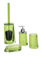 Bad Accessoires Zubehör 4 tlg Set grün, WC Garnitur Seifen Schale Spender Becher