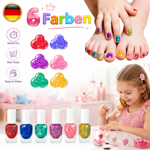 Kinder nagellack set glitzer - kinder,
